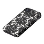 bold intricate black damask on white iPhone 4 case