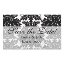 bold intricate black damask on white rectangular sticker