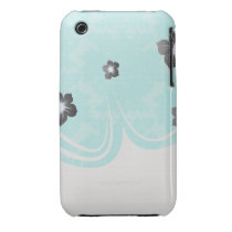 bold ornate aqua blue damask pattern iphone 3 case-mate case