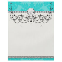 bold ornate tiffany blue damask pattern full colour flyer