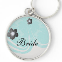 bold ornate tiffany blue damask pattern keychain