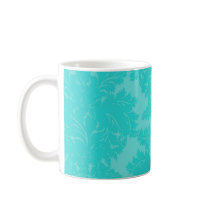 bold ornate tiffany blue damask pattern coffee mug