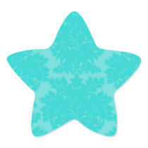 bold ornate tiffany blue damask pattern sticker