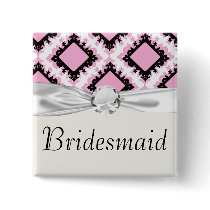 bold pink white black diamond damask pattern