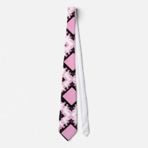 bold pink white black diamond damask pattern ties