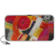 Bold Red Abstract Mp3 Speakers