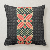 Bold Red Black Centre Pattern American MoJo Pillow