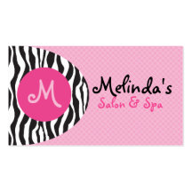 Bold Retro Monogram Salon Business Cards