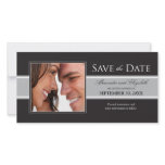 Bold Silver Stripe Save the Date Announcement