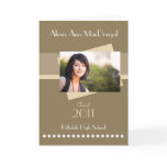 Bold Stripe Folded Graduation Invitation (tan) cards