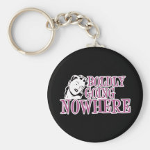 Boldly Going NOWHERE Retro Lady Pink Key Chains