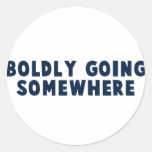Boldly Going Somewhere Round Stickers