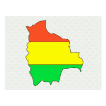 Bolivia Flag Map full size Postcard