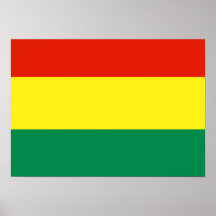 Bolivia old Flag Print