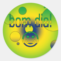 Bom Dia! Brazil Flag Colours Pop Art Stickers