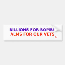 Bombs Alms For vet Bumper Stickers