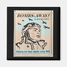 BOMBS-AWAY LAXATIVES 1950 Magnet