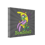 bombshell glam girly turtle tortoise cartoon stretched canvas print