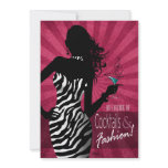 Bombshell Zebra Party Dress Fashion Show invitations