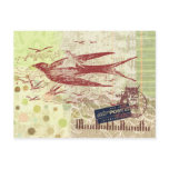 Bon Boyage Thumbelina Vintage Collage Art Postcard
