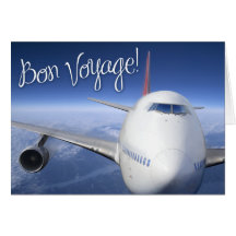 bon voyage! (aeroplane) greeting card