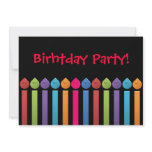 BonBon Party Happy Birthday colourful candels invitations