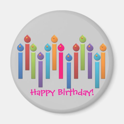 BonBon Party Happy Birthday colourful candels Refrigerator Magnets