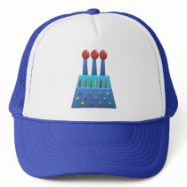 BonBon Party Rainbow Birthday Cake Blue Trucker Hats