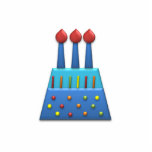 BonBon Party Rainbow Birthday Cake Blue photo sculptures