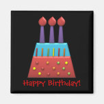 BonBon Party Rainbow Birthday Cake Fridge Magnets