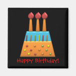 BonBon Party Rainbow Birthday Cake Fridge Magnets