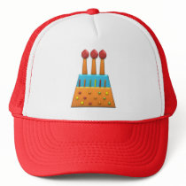 BonBon Party Rainbow Birthday Cake Orange Trucker Hats