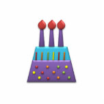 BonBon Party Rainbow Birthday Cake Purple photo sculptures