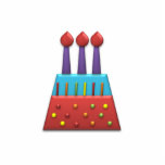 BonBon Party Rainbow Birthday Cake Red photo sculptures