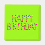 BonBon Party Rainbow Happy Birthday Magnet