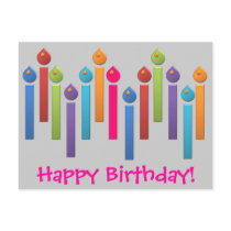 BonBon Party Rainbow Happy Birthday Postcard
