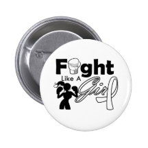 Bone Cancer Fight Like A Girl Silhouette Pinback Button