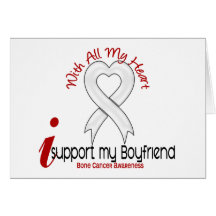 Bone Cancer I Support My Boyfriend Greeting Cards