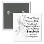 Bone Cancer Support Strong Survivor Button