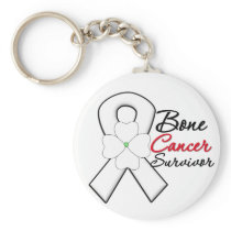 Bone Cancer Survivor Flower Ribbon Keychains