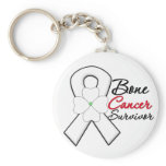 Bone Cancer Survivor Flower Ribbon keychains