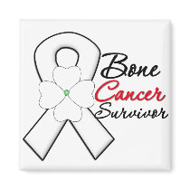 Bone Cancer Survivor Flower Ribbon Magnets