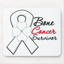 Bone Cancer Survivor Flower Ribbon Mouse Mats