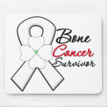 Bone Cancer Survivor Flower Ribbon mousepads