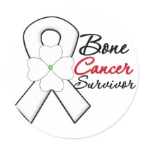 Bone Cancer Survivor Flower Ribbon Stickers