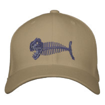Bone Fish Hat Embroidered Hat
