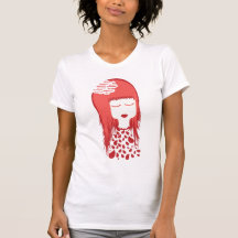 Boneca cabelos vermelhos t-shirt