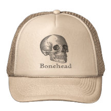 Bonehead Vintage Skull Print Hat