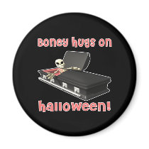 Boney-Hugs-on-Halloween Fridge Magnet