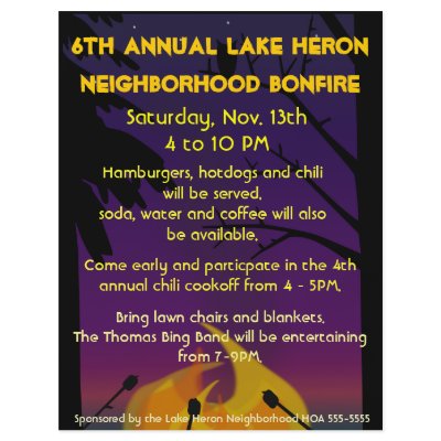 Bonfire Party Flyer by NightOwlsMenagerie